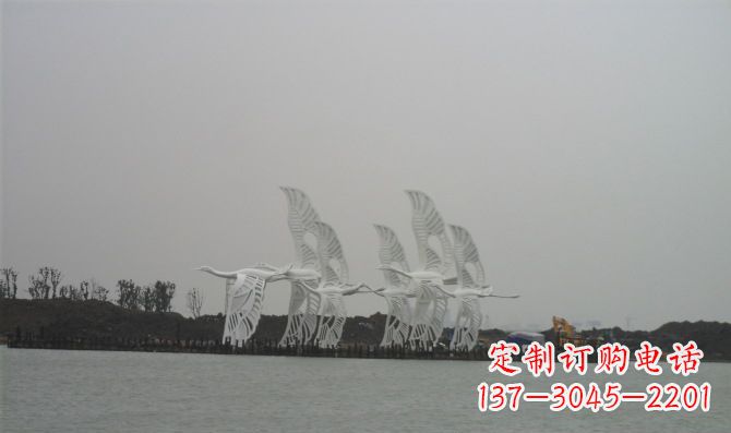 贵州不锈钢白鹭动物雕塑美丽的艺术作品