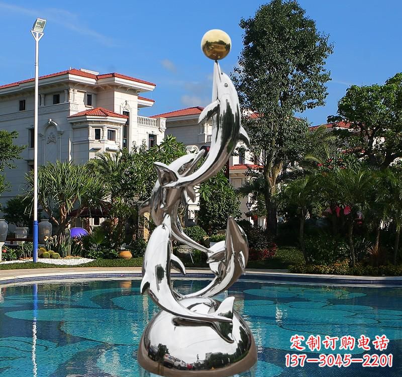 贵州不锈钢海豚雕塑精美绝伦