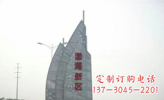 贵州渤海新区精美不锈钢船帆雕塑