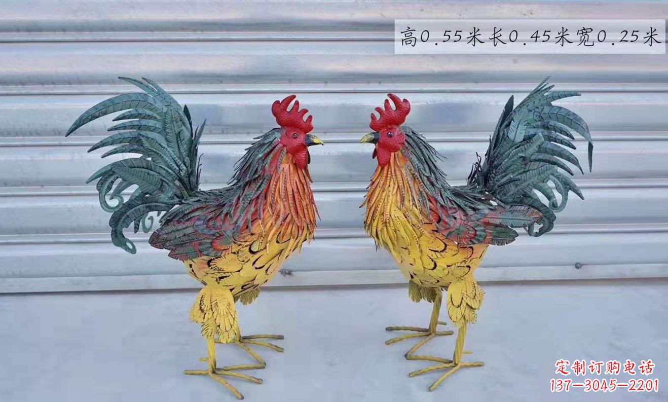 贵州不锈钢彩绘公鸡雕塑——景观雕塑的精彩绽放