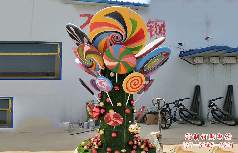 贵州不锈钢彩色棒棒糖雕塑艺术与景观的完美结合