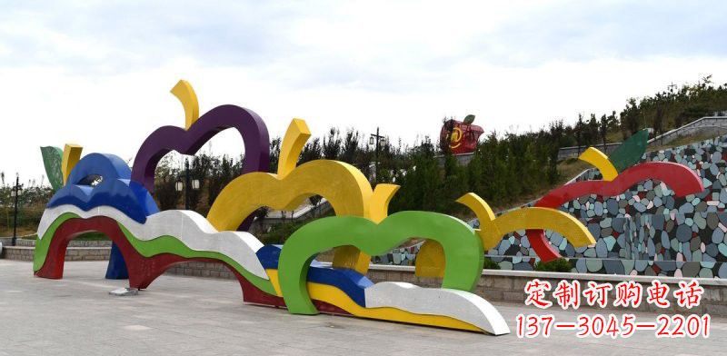 贵州不锈钢彩色苹果雕塑