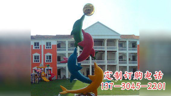 贵州精美不锈钢海豚雕塑