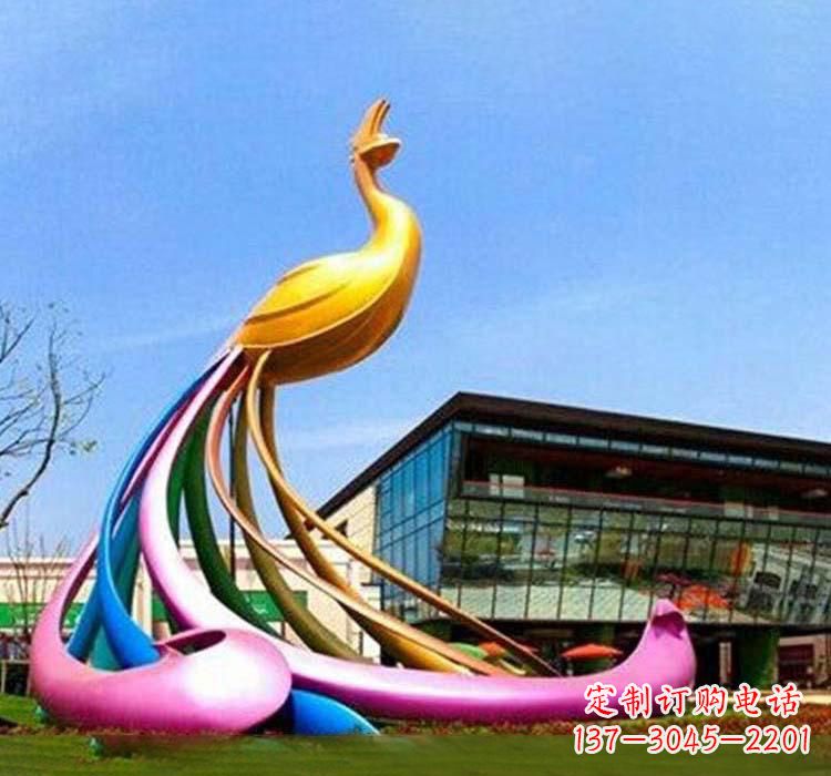贵州不锈钢彩色孔雀雕塑——美轮美奂的艺术精品