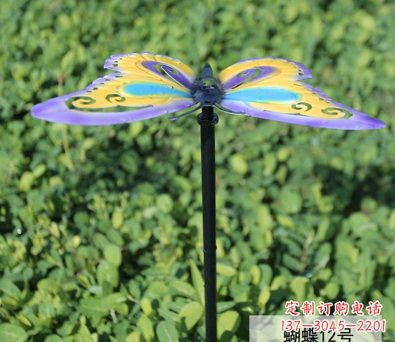 贵州不锈钢彩色蝴蝶雕塑点缀园林的艺术之美
