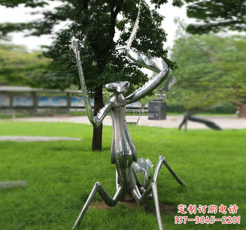 贵州不锈钢螳螂雕塑精致美观的艺术品