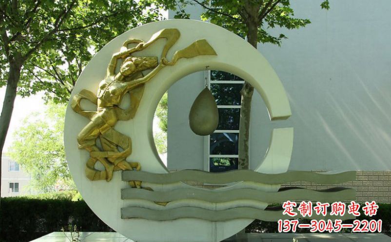 贵州不锈钢嫦娥奔月景观雕塑