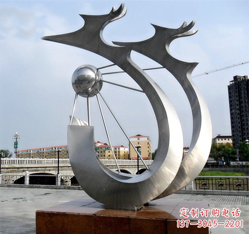 贵州不锈钢双龙戏珠雕塑精美绝伦