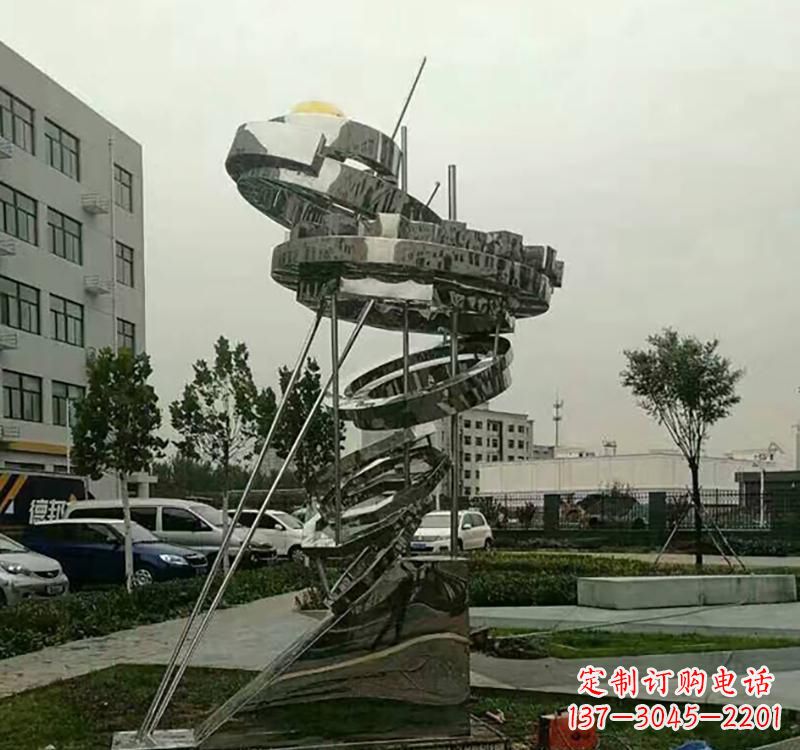 贵州不锈钢戒指雕塑——点缀城市美景