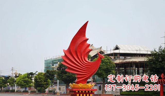 贵州不锈钢凤凰雕塑象征着城市繁荣