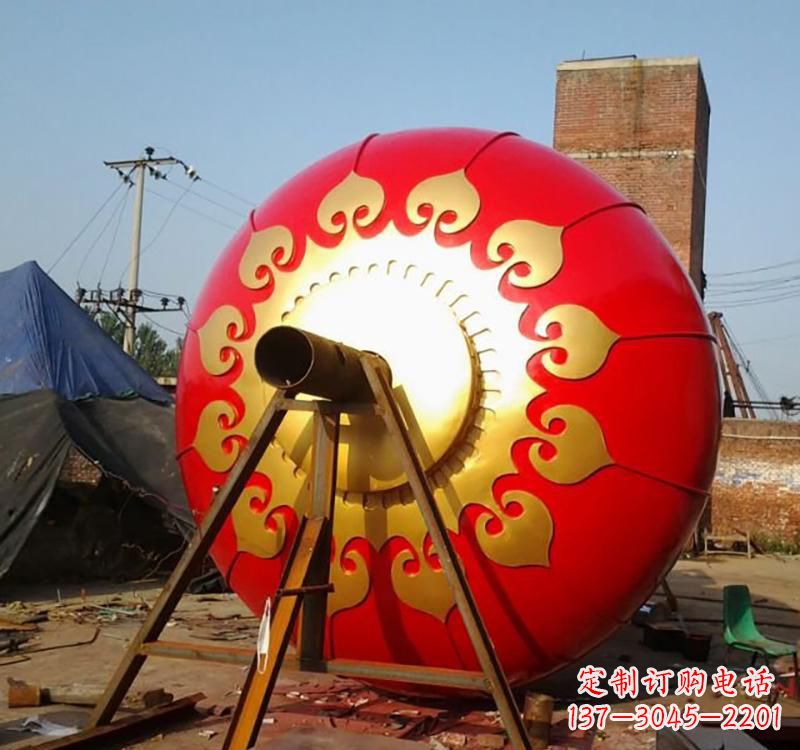 贵州不锈钢城市红色灯笼雕塑灯笼象征着繁荣