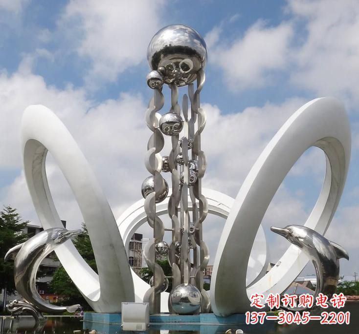 贵州不锈钢城市艺术海豚雕塑美丽的海洋守护者
