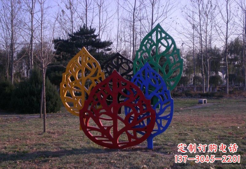 贵州精美不锈钢树叶雕塑