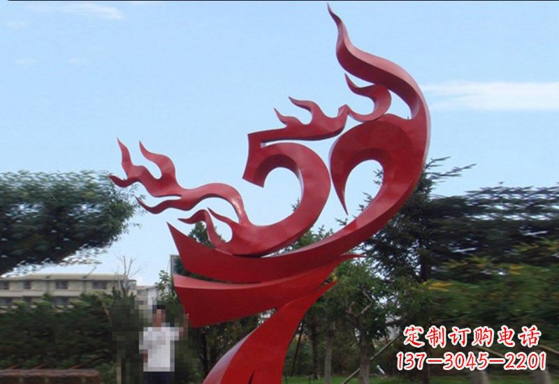 贵州不锈钢凤凰涅槃雕塑——象征着新生
