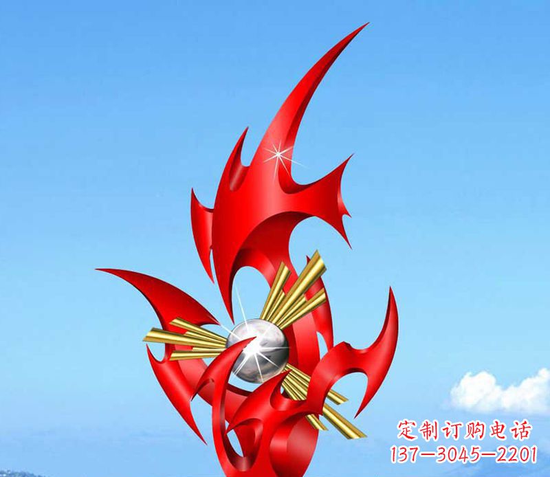 贵州不锈钢火苗雕塑