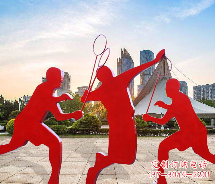 贵州羽毛球雕塑以不锈钢为原料的精美艺术品