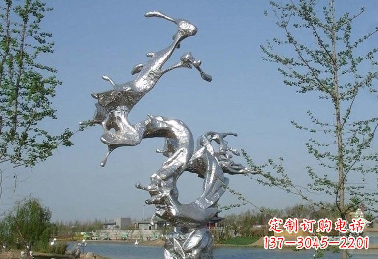 贵州不锈钢蛟龙出海雕塑