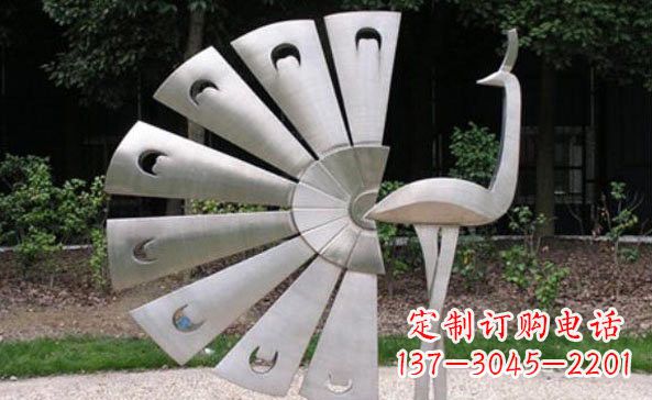 贵州不锈钢孔雀雕塑美丽而持久