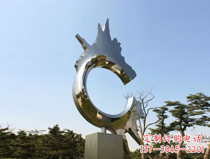 贵州不锈钢抽象龙头雕塑
