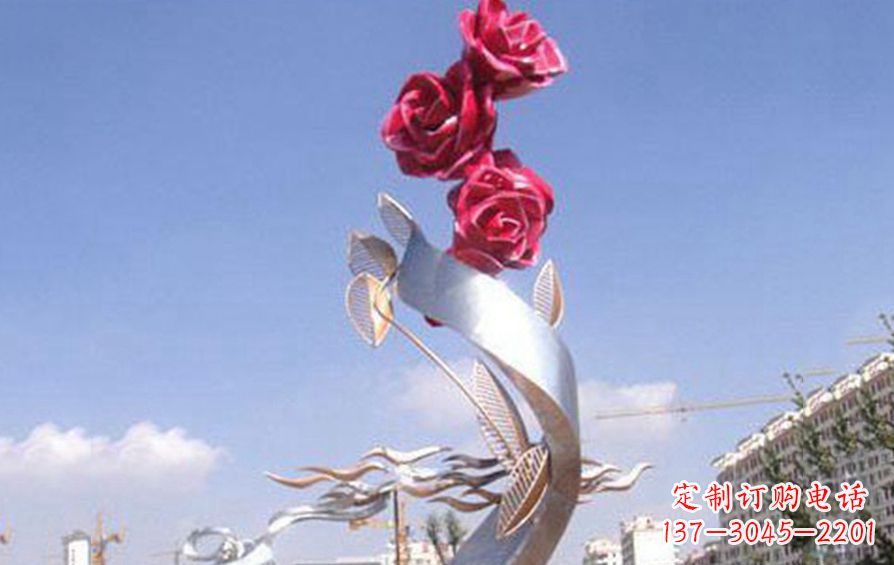 贵州精美不锈钢玫瑰雕塑