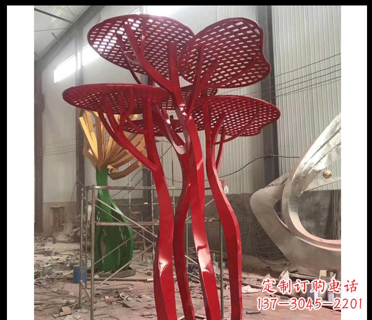 贵州不锈钢蘑菇景观雕塑