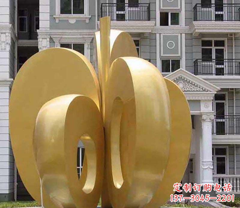 贵州不锈钢苹果雕塑极具视觉震撼力