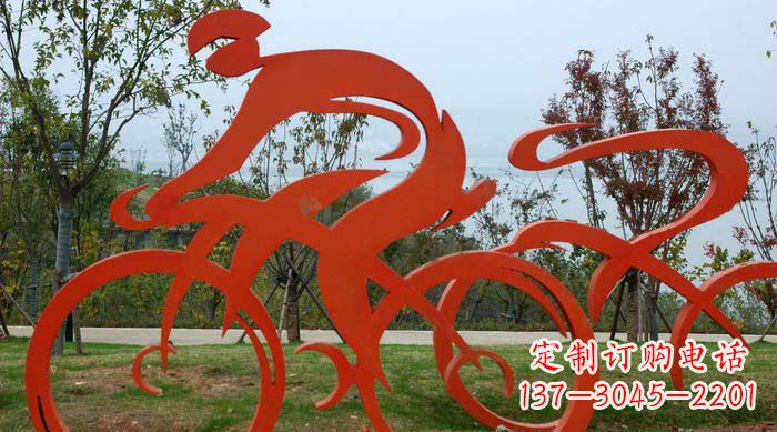 贵州不锈钢自行车雕塑捕捉运动精神