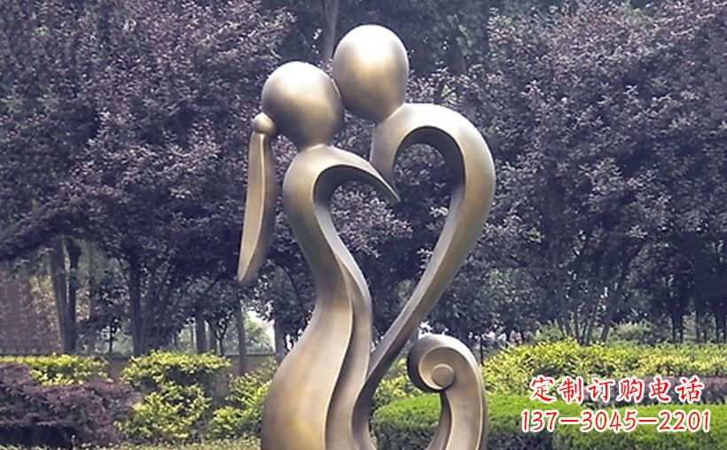 贵州不锈钢情侣雕塑浪漫的永恒