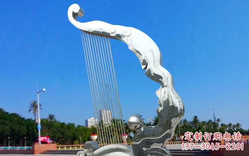 贵州不锈钢竖琴广场雕塑