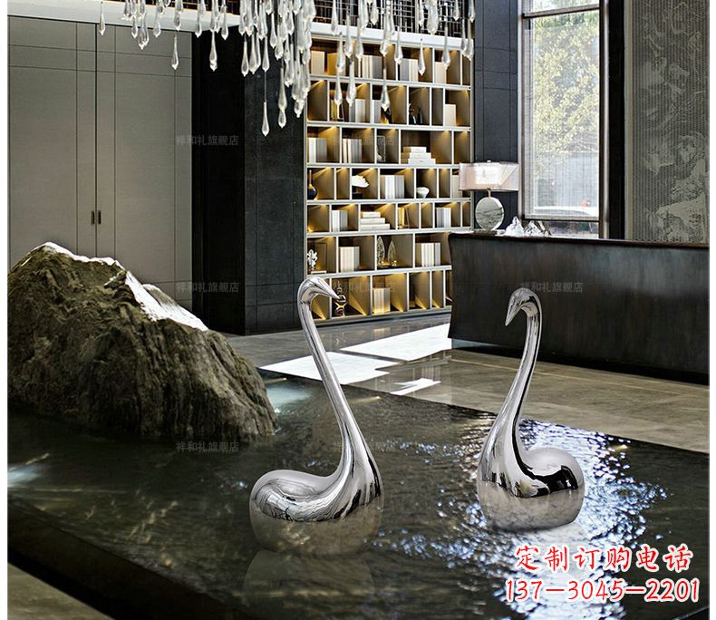 贵州精致的不锈钢天鹅雕塑