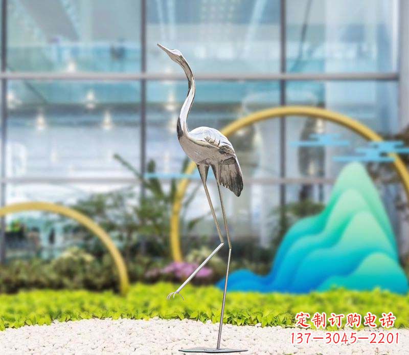 贵州不锈钢仙鹤雕塑传承中国古典文化