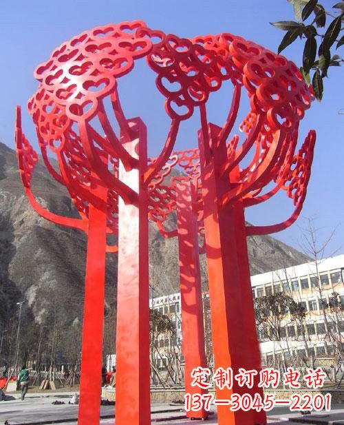 贵州不锈钢树叶雕塑