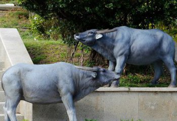 贵州玻璃钢水牛雕塑以玻璃钢表现出的动态水牛