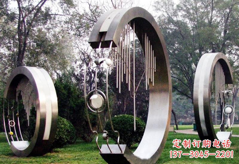 贵州不锈钢圆环雕塑——聆听之美