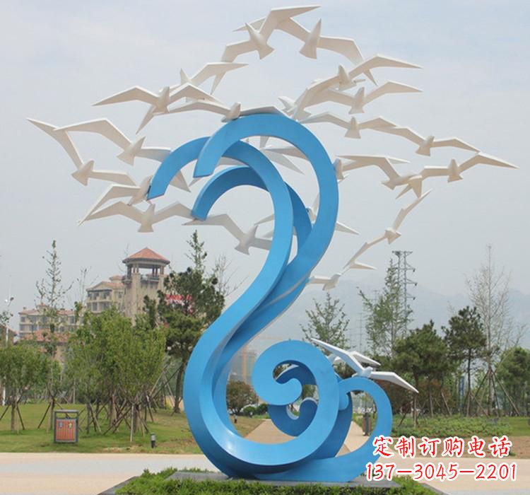 贵州新题目精美不锈钢大雁雕塑
