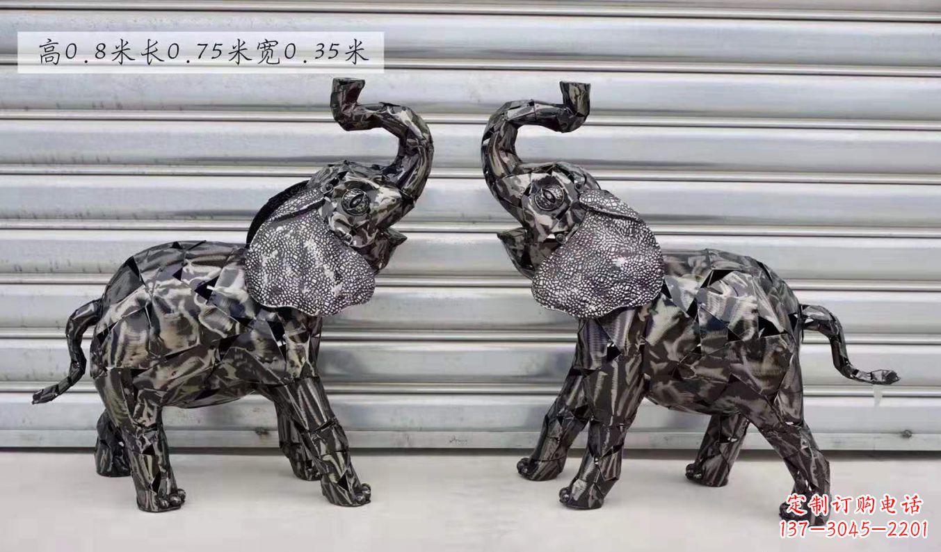 贵州不锈钢大象雕塑精美的摆件装饰