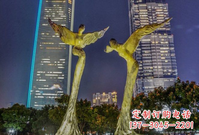 贵州不锈钢大型天使雕塑一种极具震撼力的艺术之作