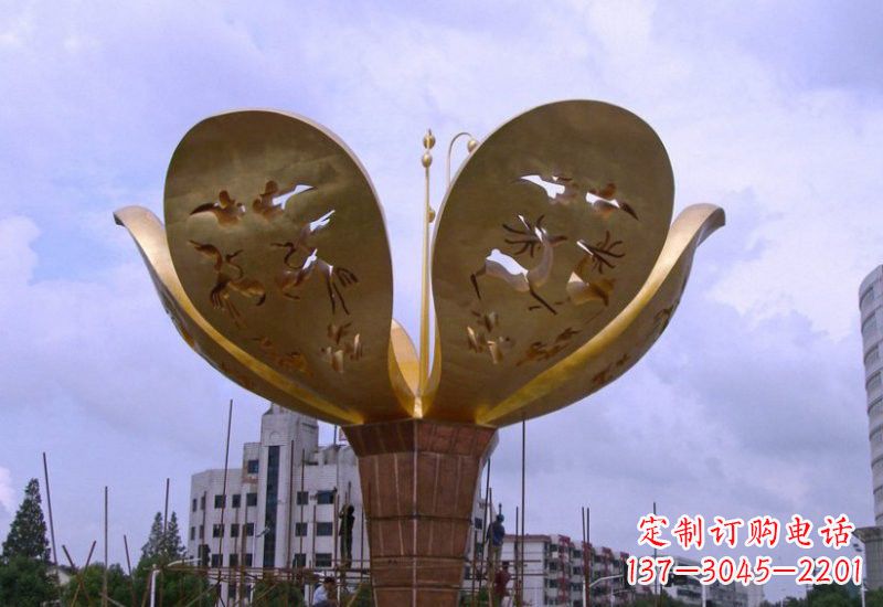 贵州大型不锈钢紫荆花雕塑