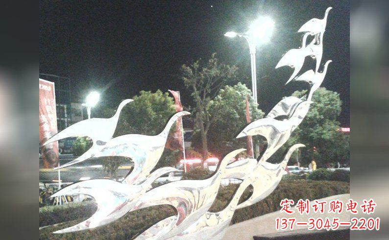 贵州不锈钢大雁雕塑——灿烂的翱翔