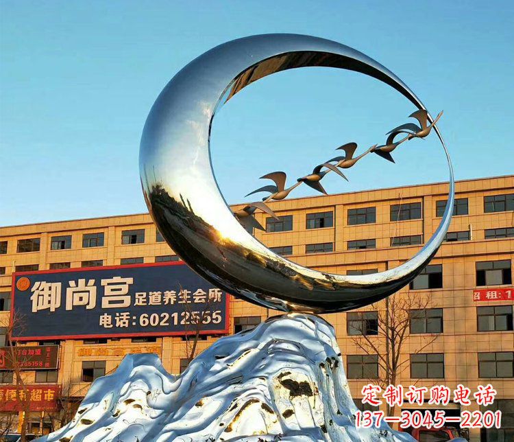 贵州不锈钢大雁雕塑精美的艺术之作