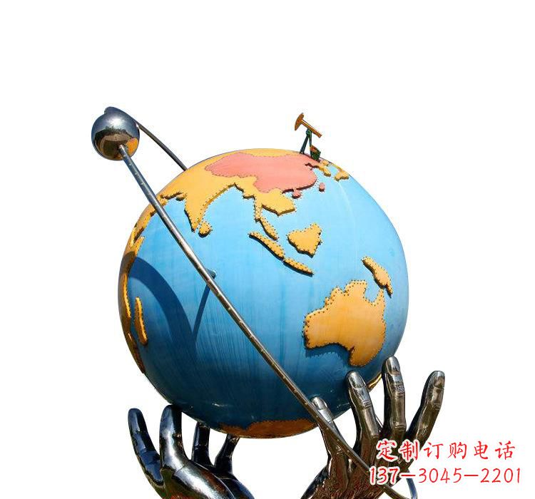 贵州不锈钢地球雕塑象征着世界和平