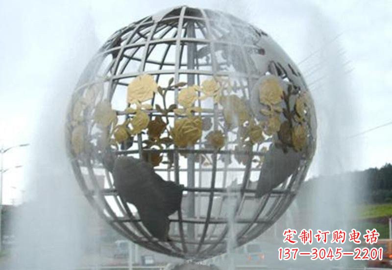 贵州不锈钢地球仪雕塑象征着地球家园