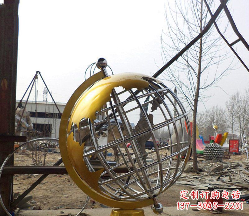 贵州不锈钢地球仪雕塑象征着美好未来