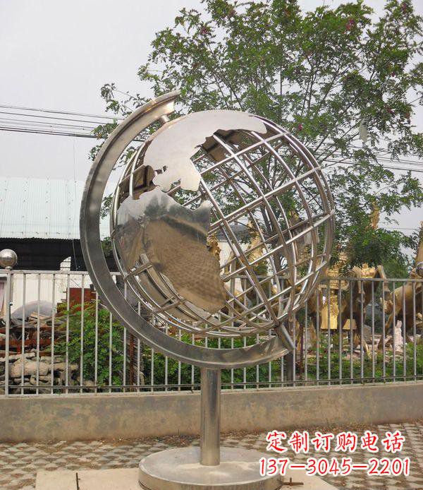贵州精美不锈钢地球仪雕塑点缀校园美景