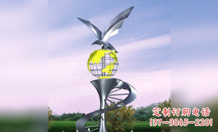 贵州雄鹰展翅,不锈钢雕塑飞翔