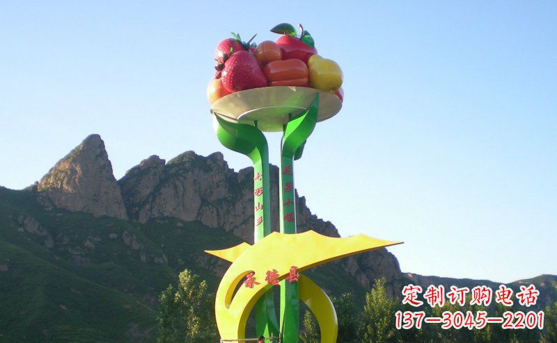 贵州不锈钢制作的苹果雕塑
