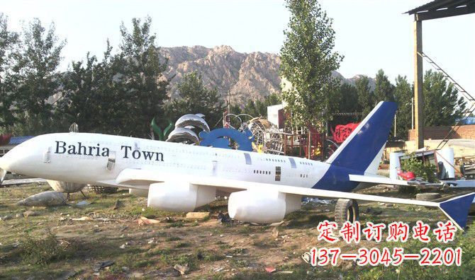 贵州静静躺在大地上的不锈钢飞机雕塑