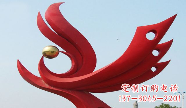 贵州不锈钢凤凰雕塑象征着美丽与智慧