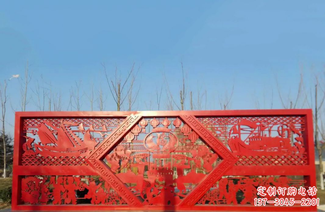 贵州不锈钢福字雕塑——点亮广场景观
