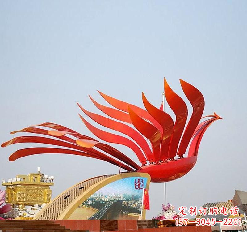 贵州不锈钢凤凰雕塑——美丽的象征